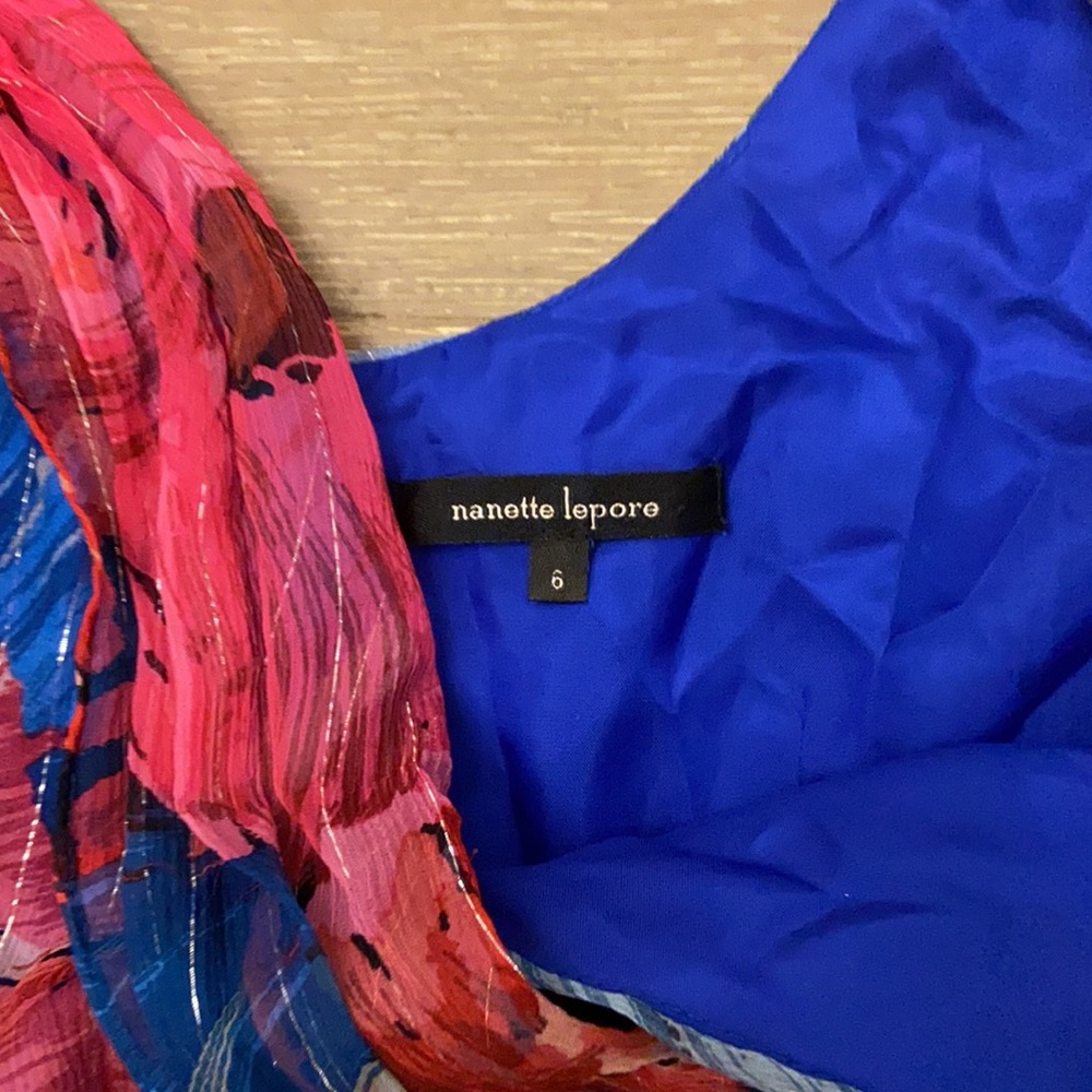 New Anthropologie Nanette Lepore Silk Floral Belted Cocktail Dress Valentines 6 - Picture 5 of 6